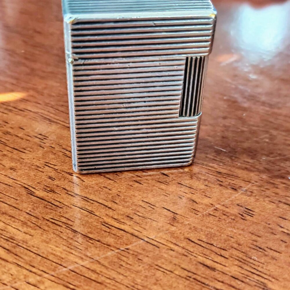 Vintage Lady S.T. Dupont Ligne 1 Silver Plated Lighter horizontal lines